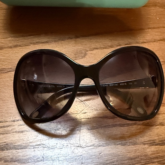 Tiffany & Co. Black Sunglasses with Blue Case - Picture 5 of 6